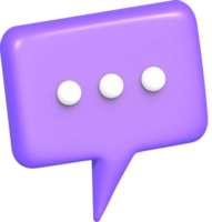 Purple 3d square speech bubble png