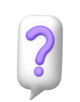 3d bubble speak with question mark png