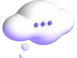 3d speech bubble thinking cloud png