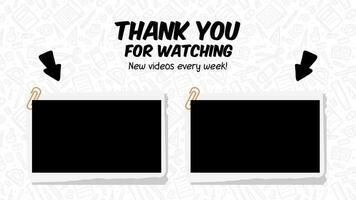 Thank You For Watching animation motion graphic for education or school theme with New Videos Every Week text and recommendation video frame links