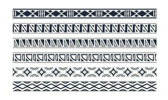 seamless ethnic tribe border pattern decoration  set vector