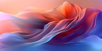 Modern colorful abstract wave Liquid shape in blue color background. Flow liquid lines design element. Generative Ai photo