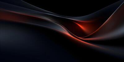 Modern smooth elegant dark waves background. Dark liquid wave or black wavy folds silk background. photo