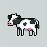 Pixel art illustration Cow. Pixelated Cow. Cute Barn Cow animal icon pixelated for the pixel art game and icon for website and video game. old school retro. vector