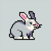 Pixel art illustration Rabbit. Pixelated Rabbit. Cute Rabbit animal icon pixelated for the pixel art game and icon for website and video game. old school retro. vector