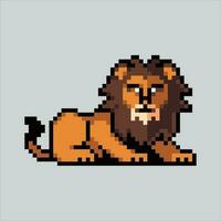 Pixel art illustration Lion. Pixelated Lion. Lion animal icon pixelated for the pixel art game and icon for website and video game. old school retro. vector