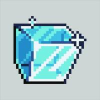 píxel Arte ilustración hielo cubo. pixelado hielo cubo. hielo cubo icono pixelado para el píxel Arte juego y icono para sitio web y vídeo juego. antiguo colegio retro vector