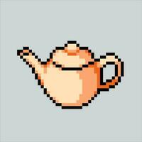 Pixel art illustration Teapot. Pixelated Teapot. Teapot warm tea drink icon pixelated for the pixel art game and icon for website and video game. old school retro. vector