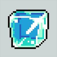 píxel Arte ilustración hielo cubo. pixelado hielo cubo. hielo cubo icono pixelado para el píxel Arte juego y icono para sitio web y vídeo juego. antiguo colegio retro vector