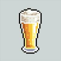 píxel Arte ilustración cerveza. pixelado cerveza. cerveza bebida icono pixelado para el píxel Arte juego y icono para sitio web y vídeo juego. antiguo colegio retro vector