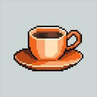 Pixel art illustration Coffee. Pixelated coffee. A cup of coffee icon pixelated for the pixel art game and icon for website and video game. old school retro. vector