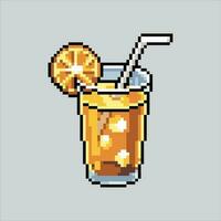 Pixel art illustration Orange Juice. Pixelated Orange Juice. Orange Juice drink icon pixelated for the pixel art game and icon for website and video game. old school retro. vector