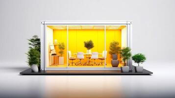 Mobile office buildings or container site office for construction site. Shipping container. Portable house and office cabins, illustration photo