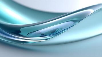 Abstract 3d wavy curved line background. Glossy fluid flow with curved waves. Foil vibrant color liquid surface. photo