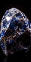 Photo of the mineral stone sodalite close-up, macro. Generative AI