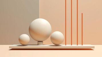 Abstract 3D geometric shapes, 3d element art minimal style, illustration photo