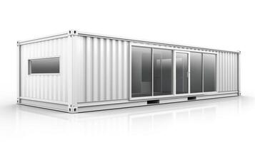 Mobile office buildings or container site office for construction site. Shipping container. Portable house and office cabins,Generative AI illustration photo