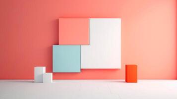 Abstract 3D geometric shapes, 3d element art minimal style, illustration photo