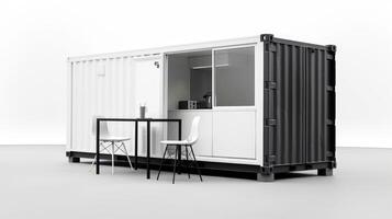 Mobile office buildings or container site office for construction site. Shipping container. Portable house and office cabins, illustration photo