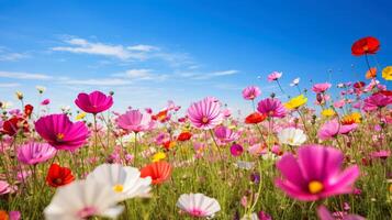Nature floral background in early summer. Colorful natural spring landscape with with flowers, soft selective focus, illustration photo