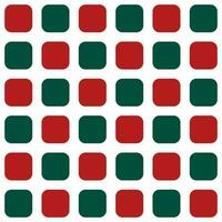 Red and green rounded square pattern. Rounded square vector pattern. Seamless geometric pattern for clothing, wrapping paper, backdrop, background, gift card, Chistmas decoration.