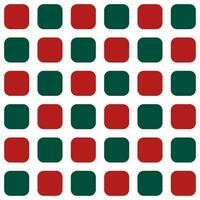 Red and green rounded square pattern. Rounded square vector pattern. Seamless geometric pattern for clothing, wrapping paper, backdrop, background, gift card, Chistmas decoration.