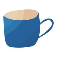 cup drink tea coffee blue icon element vector