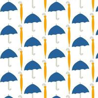 umbrella open colored closed line pattern textile vector