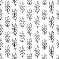leaf branch line forest doodle background pattern vector