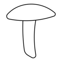 mushroom autumn black white line doodle element vector