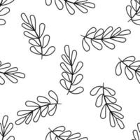 leaf branch line forest doodle background pattern vector