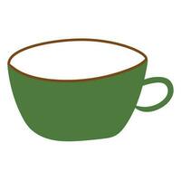 cup drink tea coffee line green icon element vector
