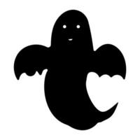 ghost halloween scary autumn black element icon vector