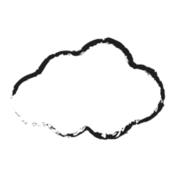 blanco nube con línea estilo carbón png