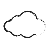 white cloud with line style charcoal png