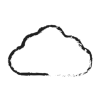 blanco nube con línea estilo carbón png