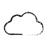 blanco nube con línea estilo carbón png