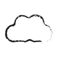 white cloud with line style charcoal png