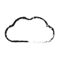 white cloud with line style charcoal png