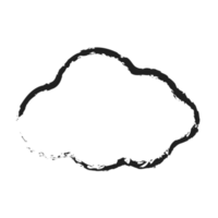 white cloud with line style charcoal png