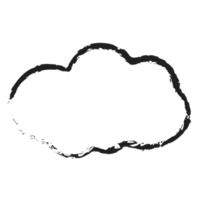 branco nuvem com linha estilo carvão png