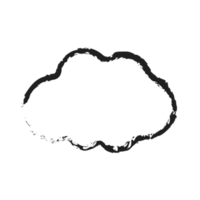 white cloud with line style charcoal png