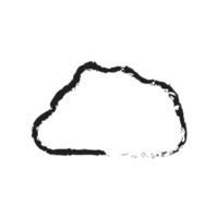 blanco nube con línea estilo carbón png