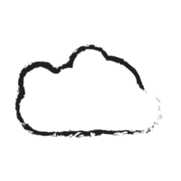 blanco nube con línea estilo carbón png