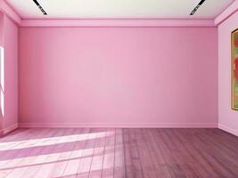 ai generativo. lujo un rosado pared vacío habitación fondo, hogar viviendo. ai generado foto