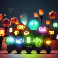 idea bulb neon, photo