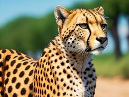 ai generative a potrait cheetah close up. ai generated photo