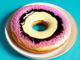 food round donut. ai generative photo