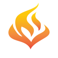 gradient orange fire flame png