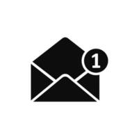 mensaje icono. correo electrónico o Noticias ilustraciones - vector, firmar y símbolo. negro glifo icono. vector